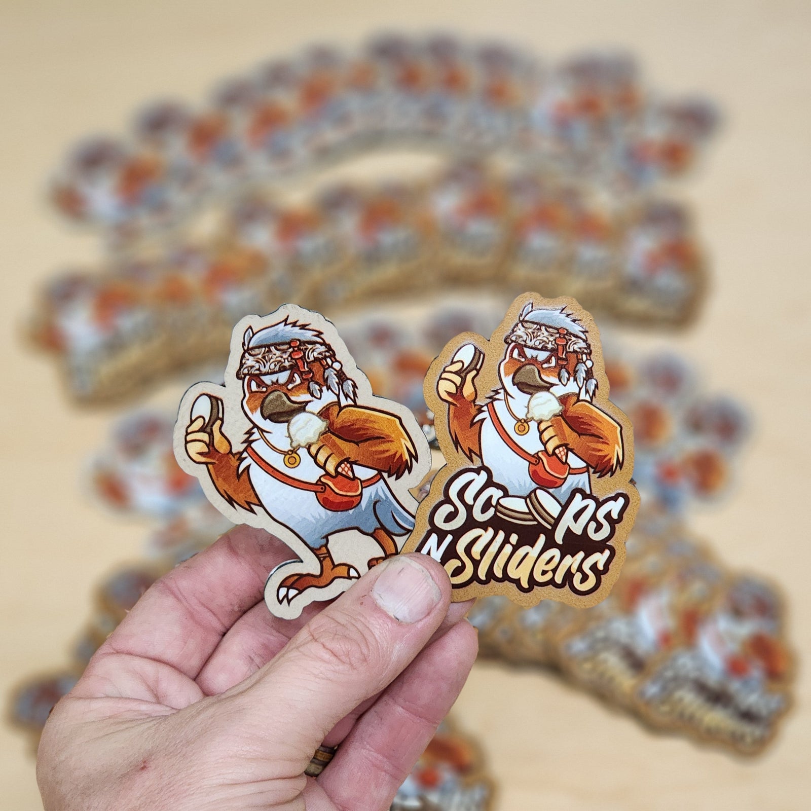 Custom UV Printed 40 Leather Patches - Wholesale Package Beige and Saddle tan