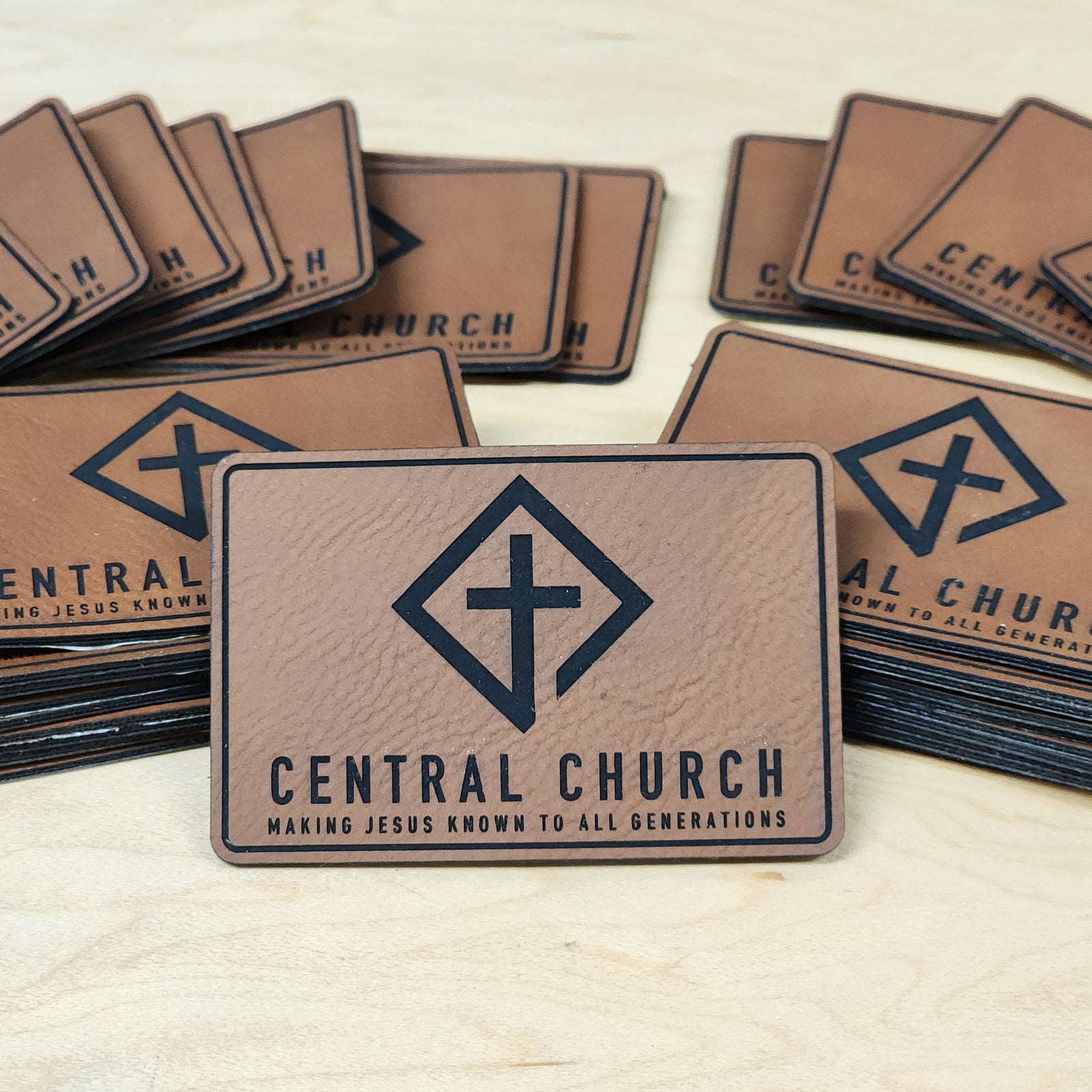 Custom Laser Engraved Leather or Acrylic Patches - Wholesale Packages KC