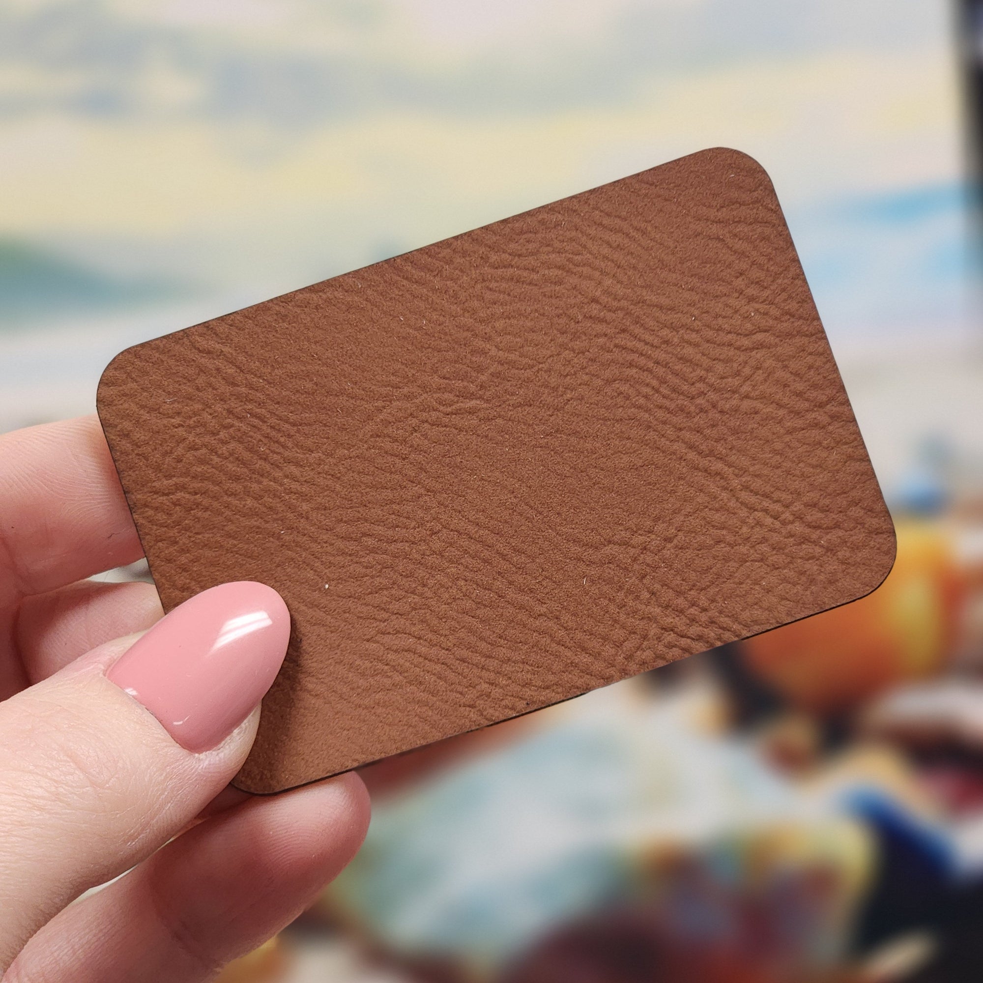 Blank Leatherette Hat Patches with Adhesive, Faux Leather Patches for Hats